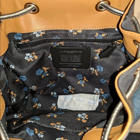 Authentic COACH NEW Mini Billie Backpack denim/leather mix - Picture 5 of 8